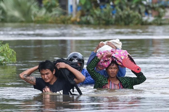 Penampakan banjir parah terjang myanmar